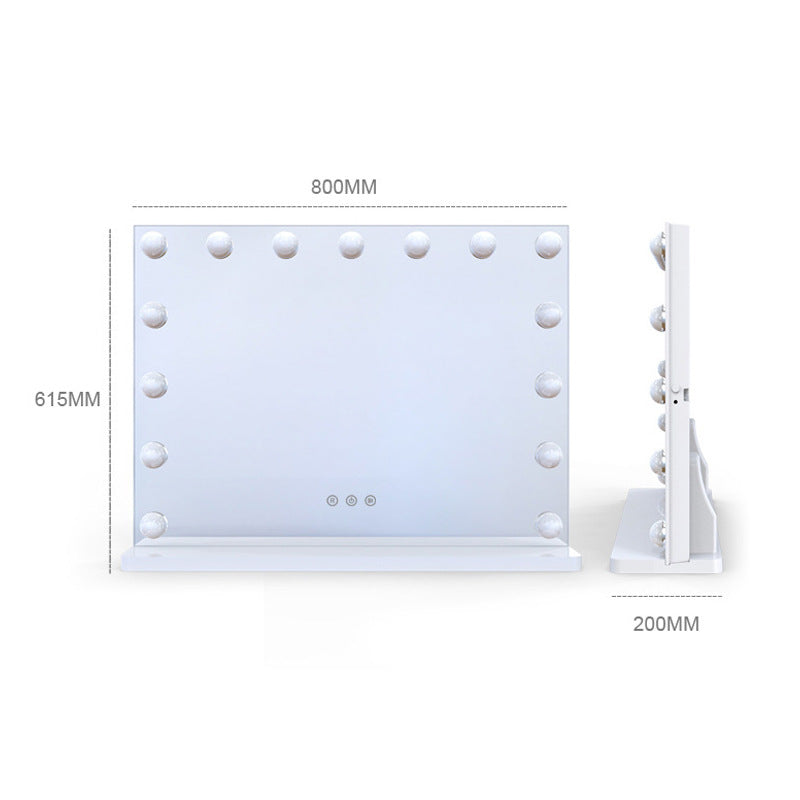 Makeup mirror with adjustable lighting