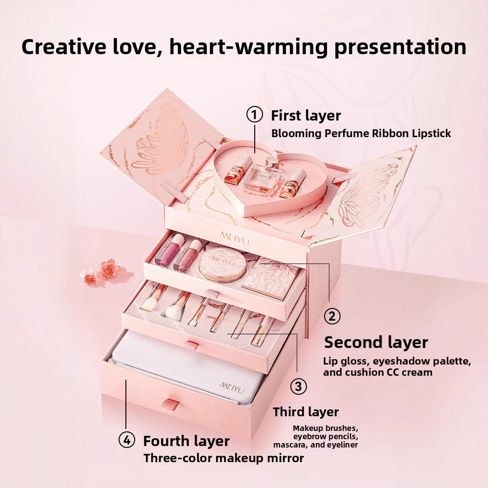 Silk Satin Makeup Gift Box with Lipstick