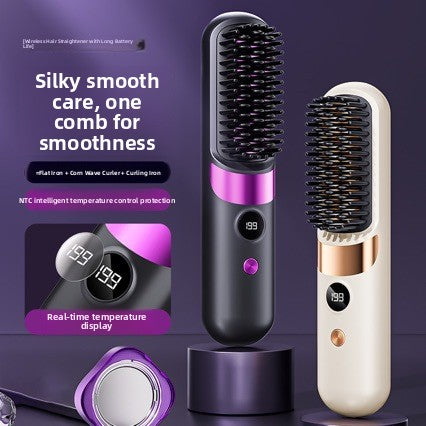Wireless LCD Hair Straightening Comb