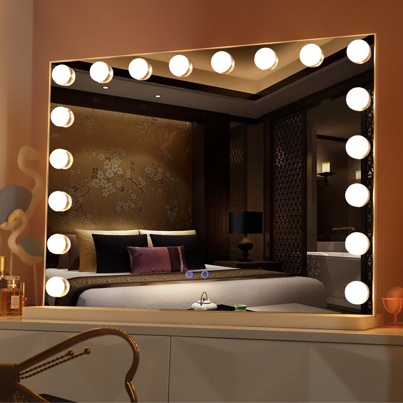 Makeup mirror with adjustable lighting
