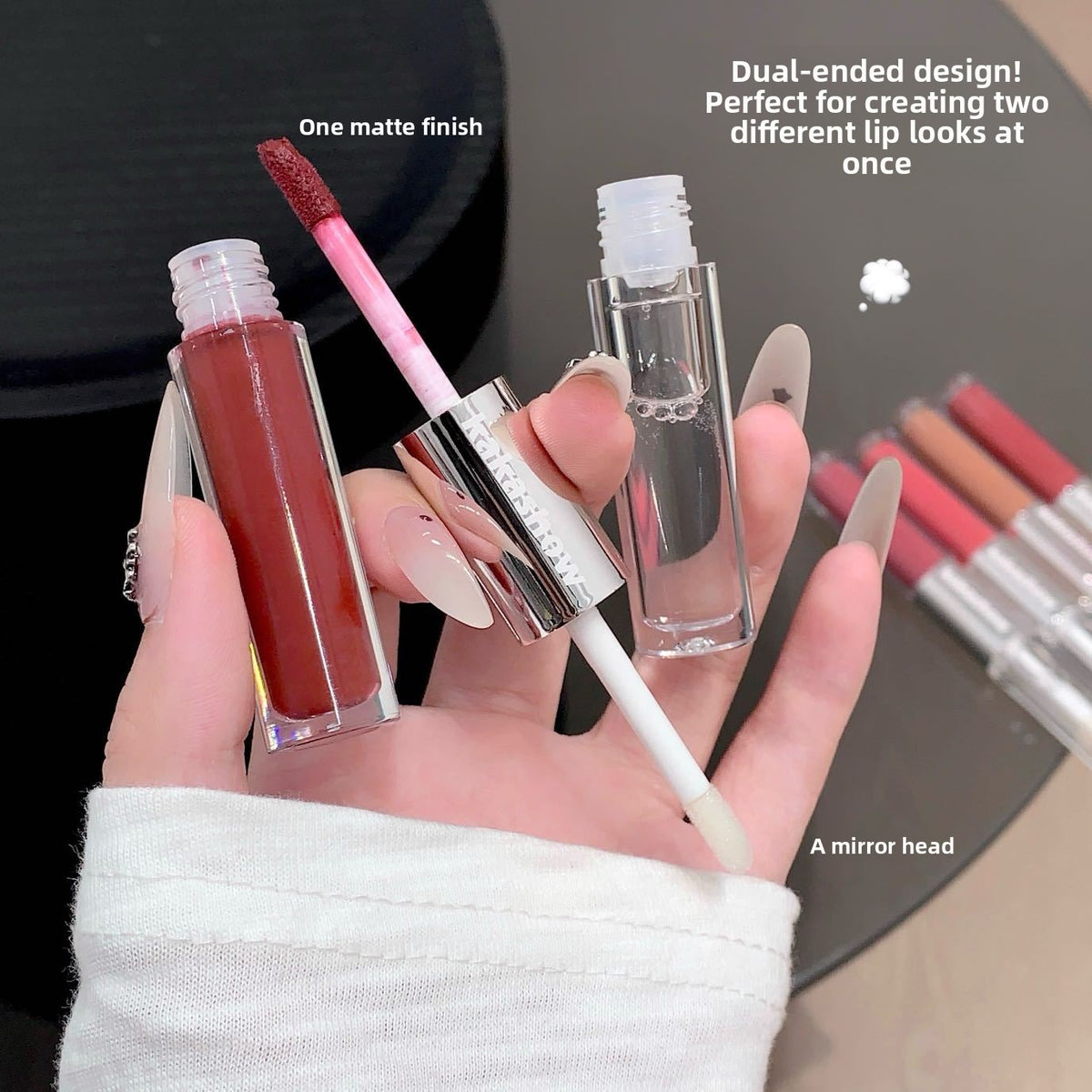 Double-ended lip gloss makeup product