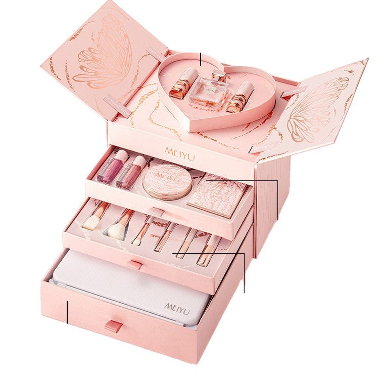 Silk Satin Makeup Gift Box with Lipstick