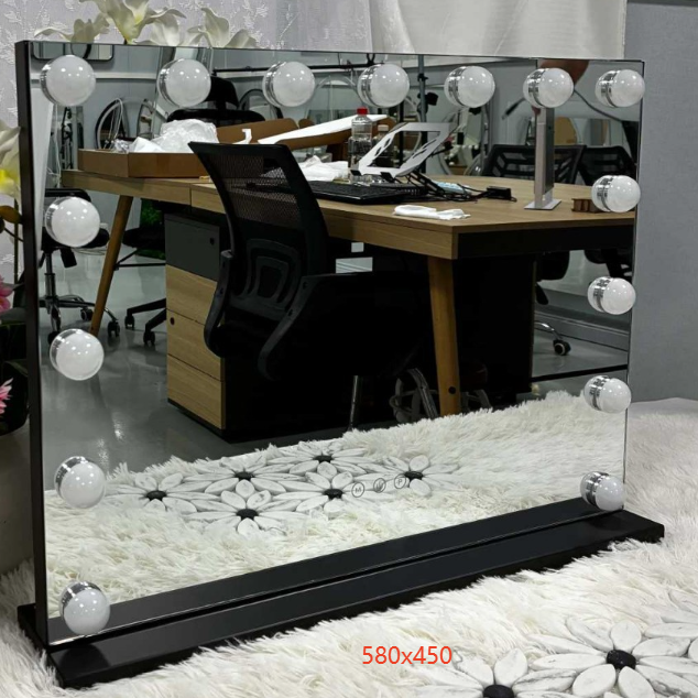 Makeup mirror with adjustable lighting