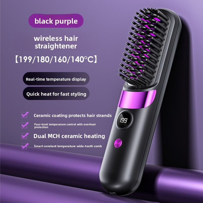 Wireless LCD Hair Straightening Comb