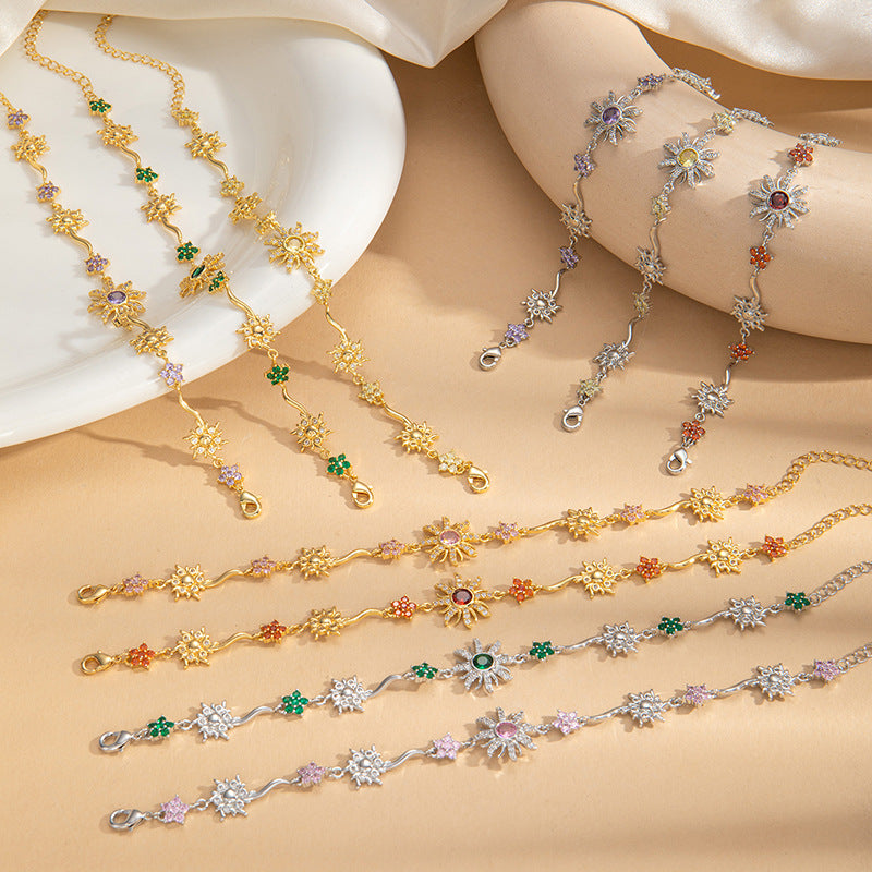 Sunflower Zircon Bracelet for Women