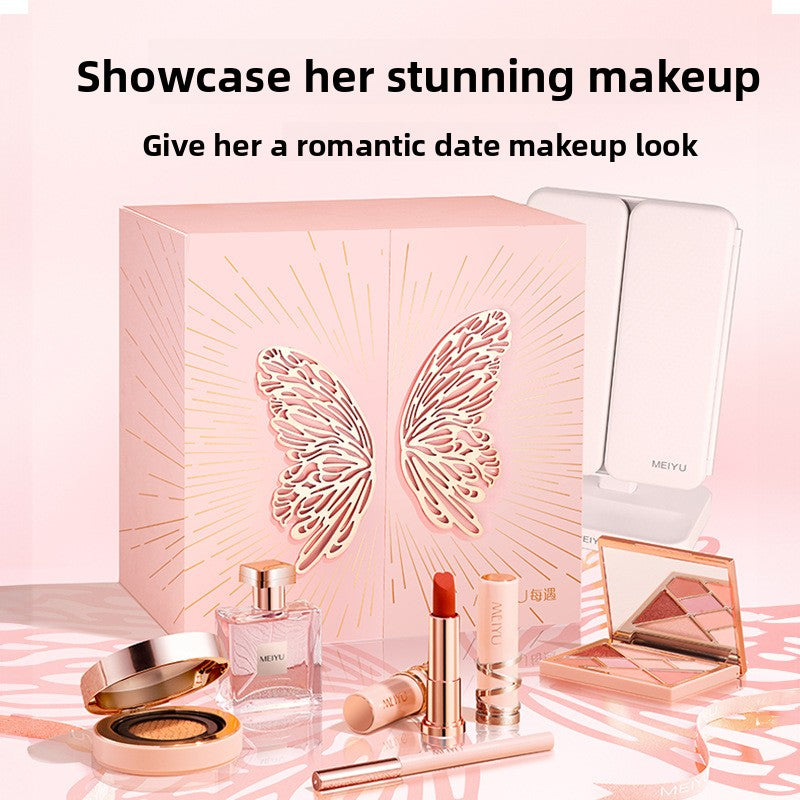 Silk Satin Makeup Gift Box with Lipstick