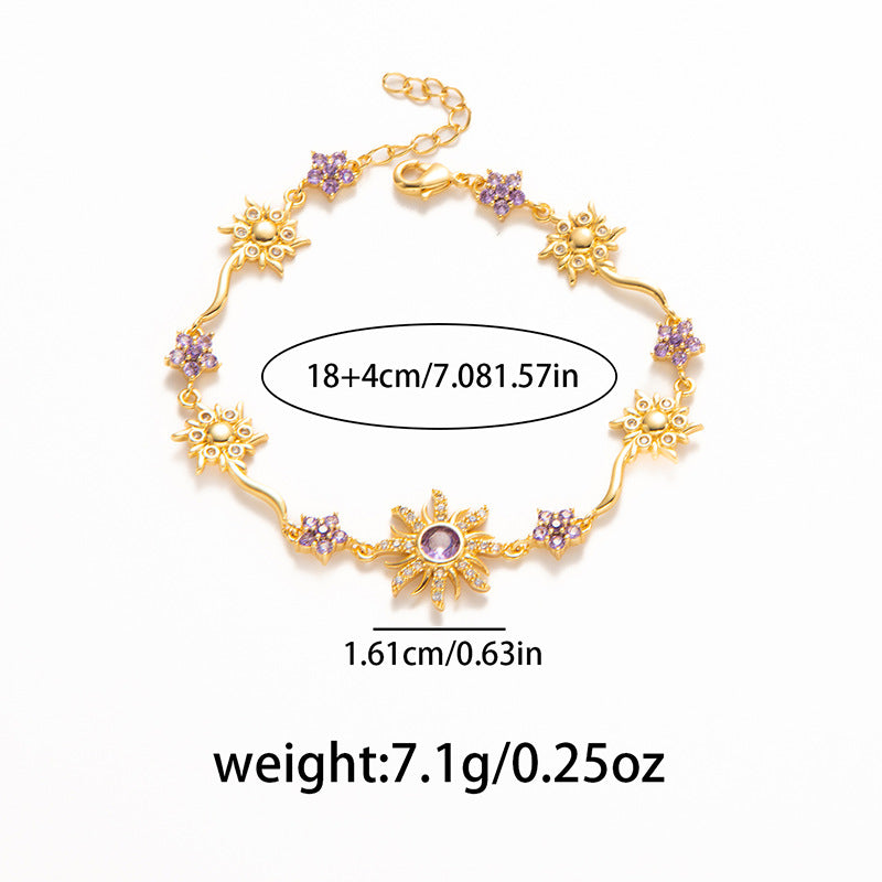 Sunflower Zircon Bracelet for Women